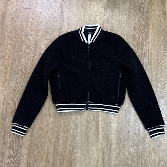 SPLITS59 Willa Sherpa Bomber Jacket in Black Size Medium - Picture 7 of 14